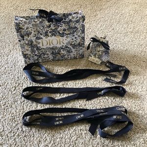 Christian Dior holiday gift bag, Christmas cracker and ribbon set